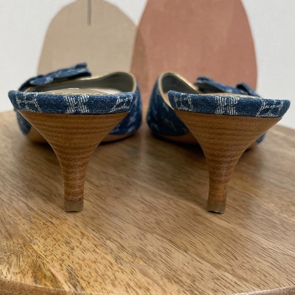 SOLD Louis Vuitton Denim Monogram Flower Slide Sandals - Picture 8 of 11